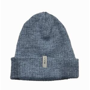 Bula Adult Unisex Wool Blend Gray Ribbed Knit Beanie Hat Winter Cap Canada